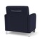Lesro Siena Lounge Reception Wide Guest Chair w/ Front Casters, Brushed Steel Back Legs, OH Navy Uph SN1201 - alternate 3